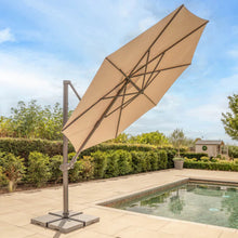 Load image into Gallery viewer, Orion 3.0m Round LED Cantilever Parasol Grey Frame / Stone Canopy
