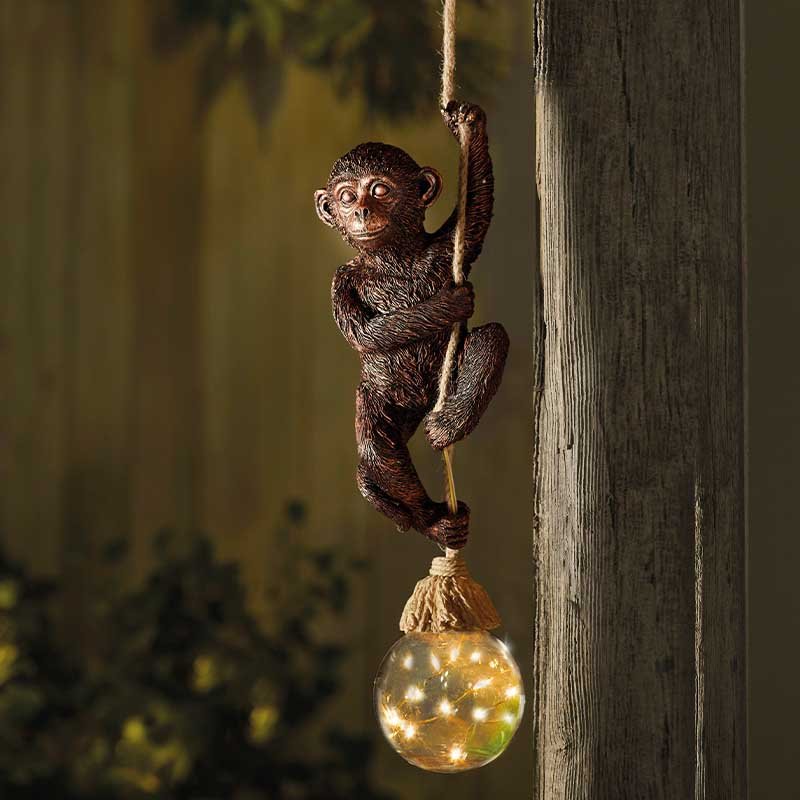 Monkey Rope solar hanging garden ornament