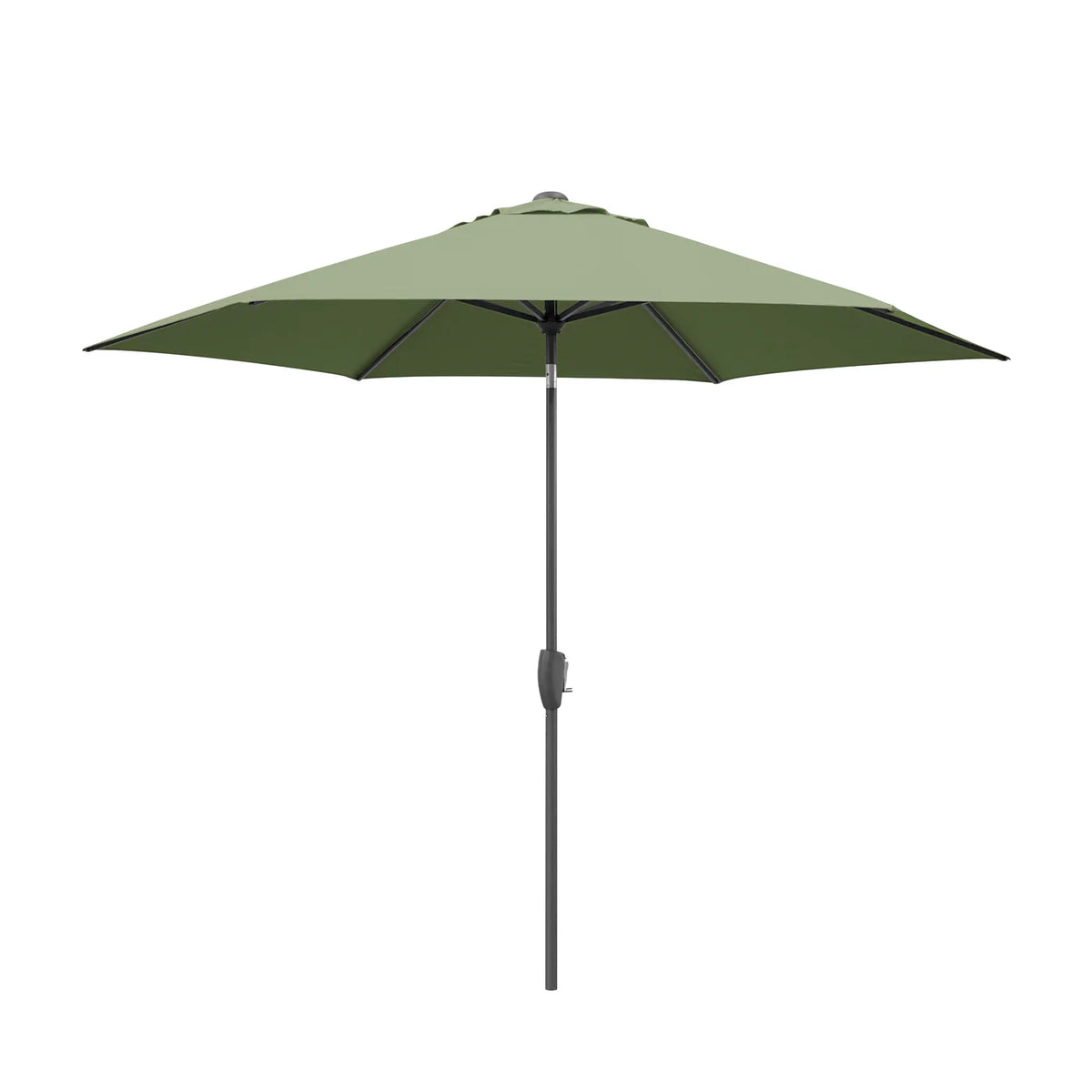 Kettler 3m wind-up parasol, grey frame and green canopy