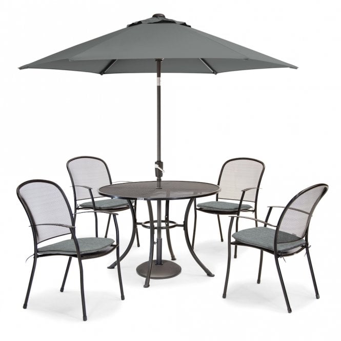 Kettler Caredo 4 seat set with 110cm round mesh table