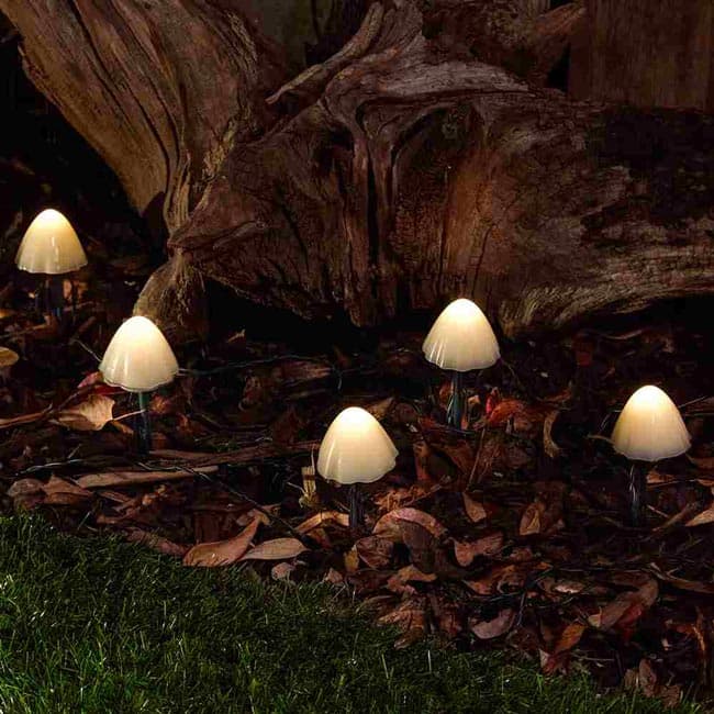 Forest Solar Mushroom Lights Set Of 12 Smiths Garden Centre