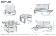 Load image into Gallery viewer, Marina Corner Set with High/Low Table
