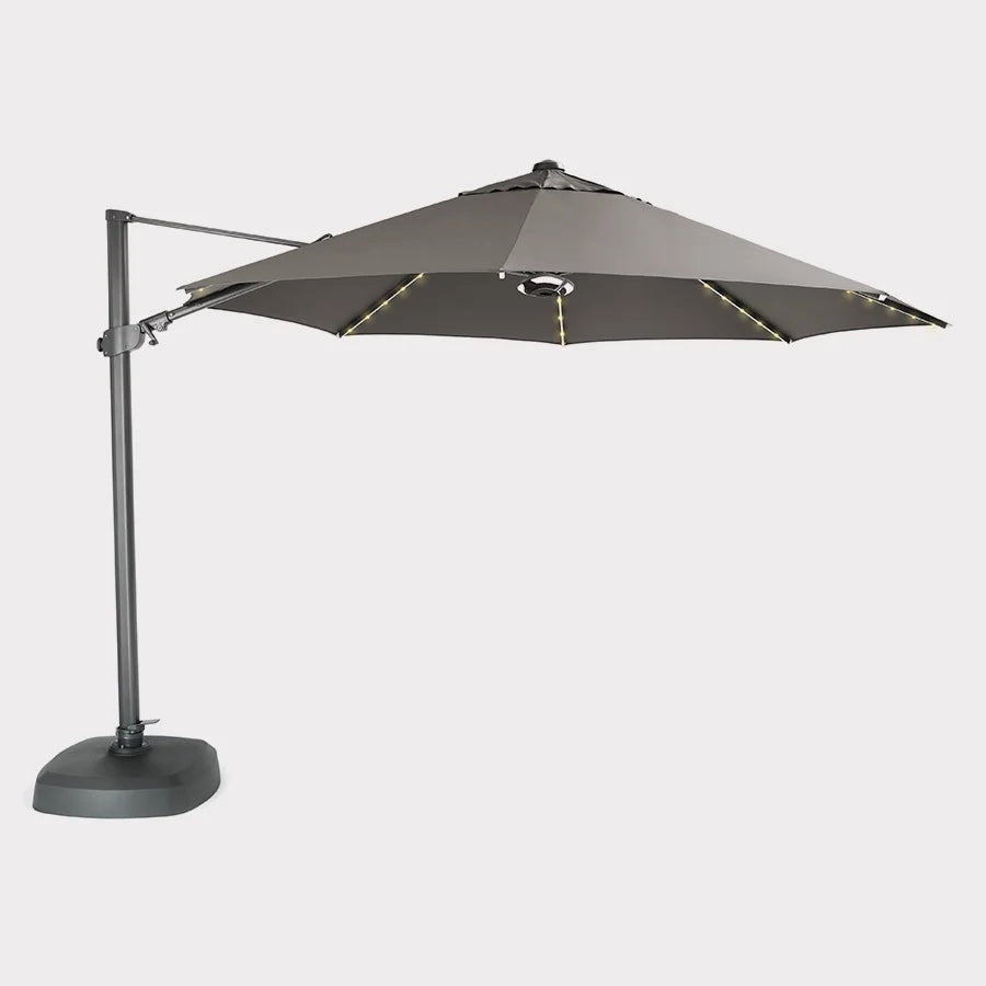 3.5m Round Free Arm Parasol with LED Lighting and Wireless Speaker