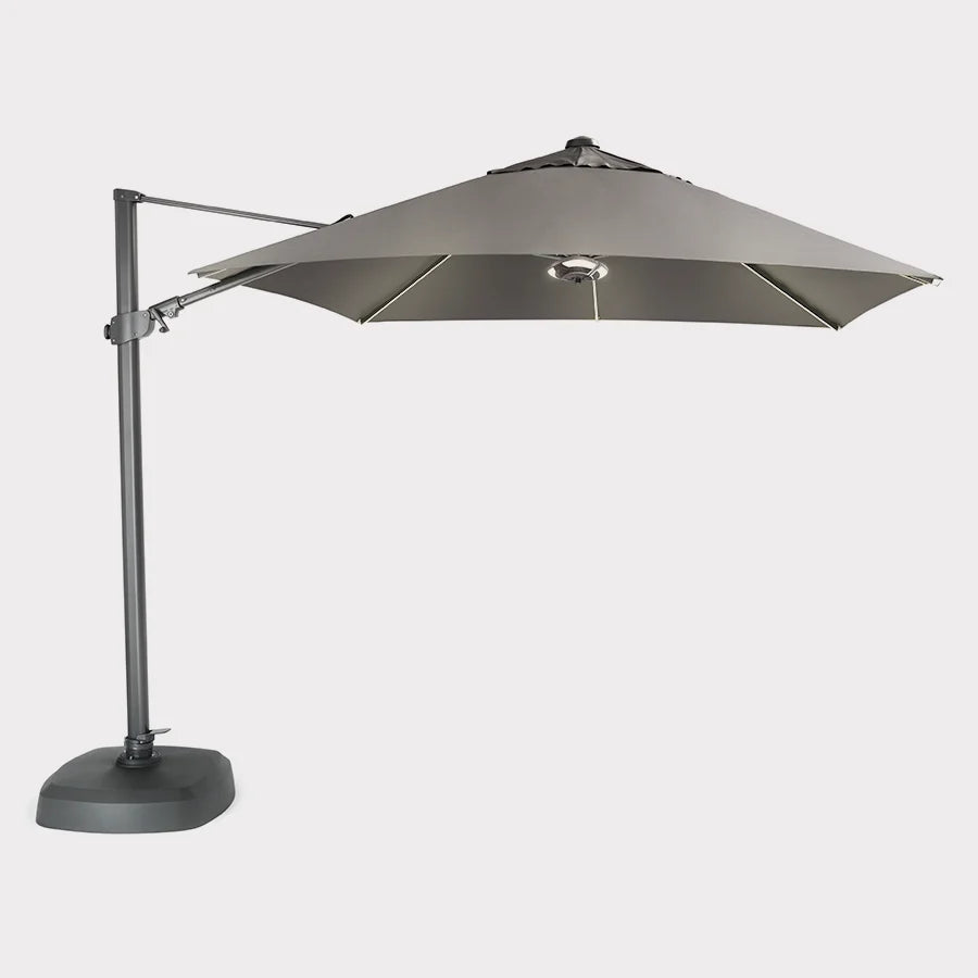 3.0m Square Free Arm Parasol with LED lights & Wireless Speaker