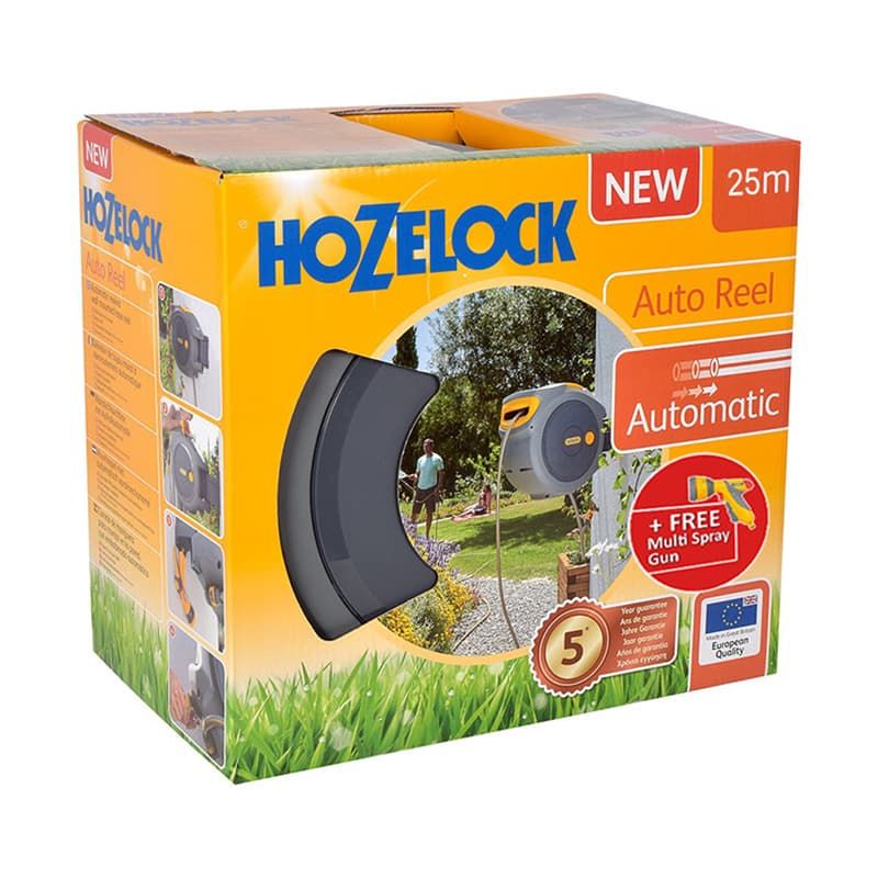 Hozelock 25m Auto Reel with multi spray gun