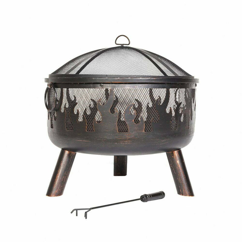 La Hacienda Wildfire steel firepit with grill