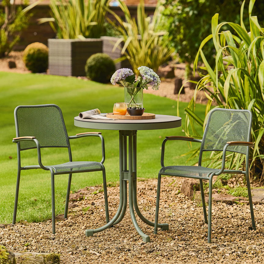 Alexander Rose Bergen green metal bistro set