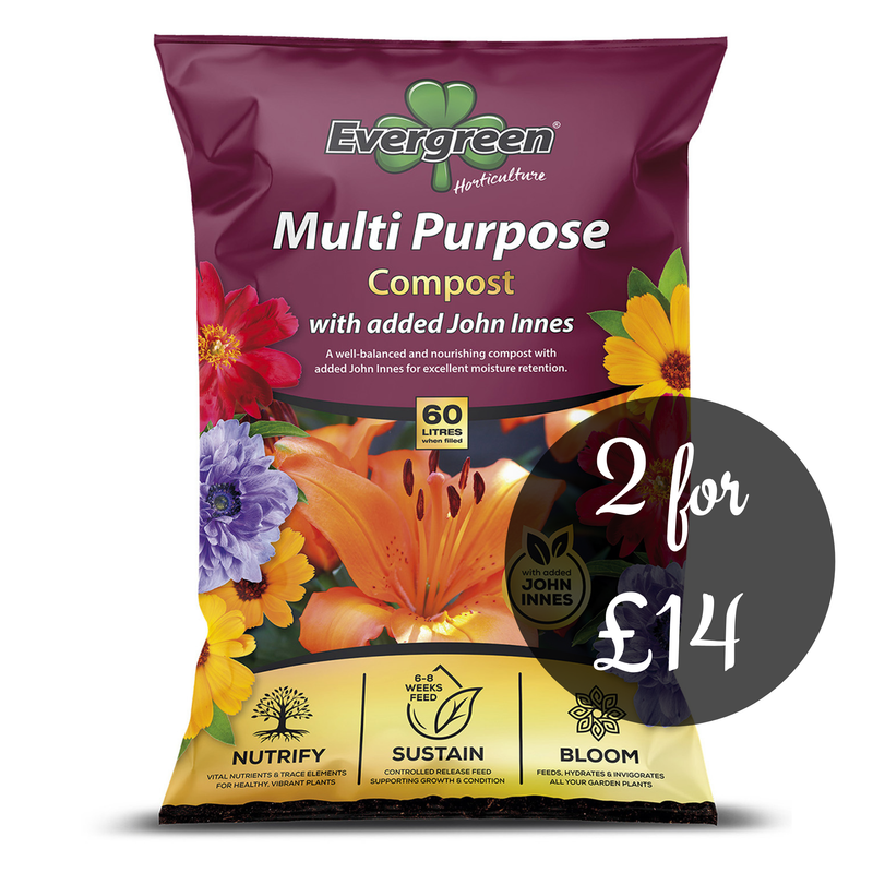 Evergreen Multi-Purpose Compost with John Innes 60L bag