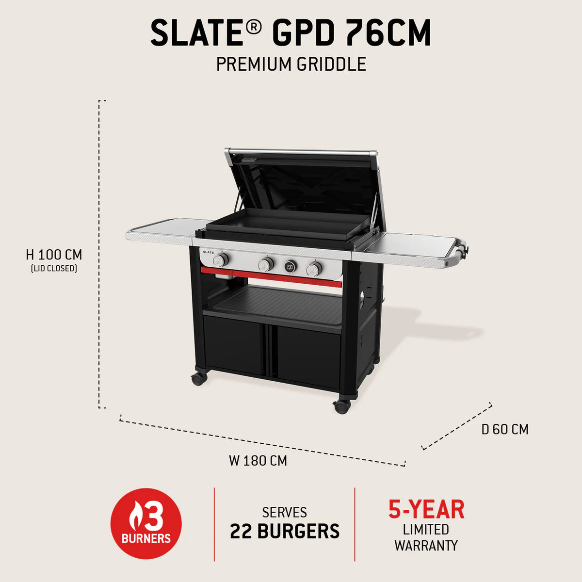 Weber Slate GPD 76cm premium griddle