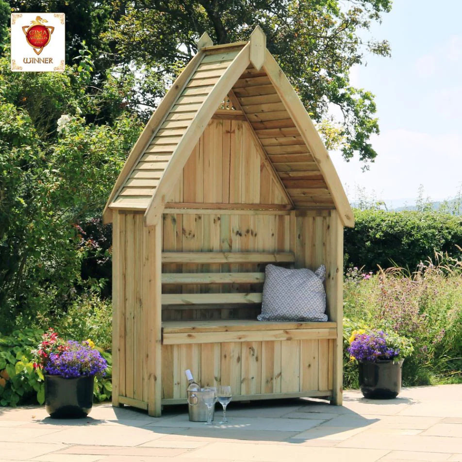 Zest Cheltenham arbour with storage box