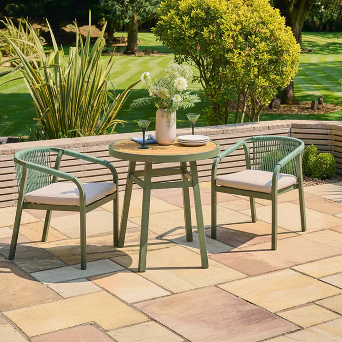 Alexander Rose Genoa bistro set in olive green