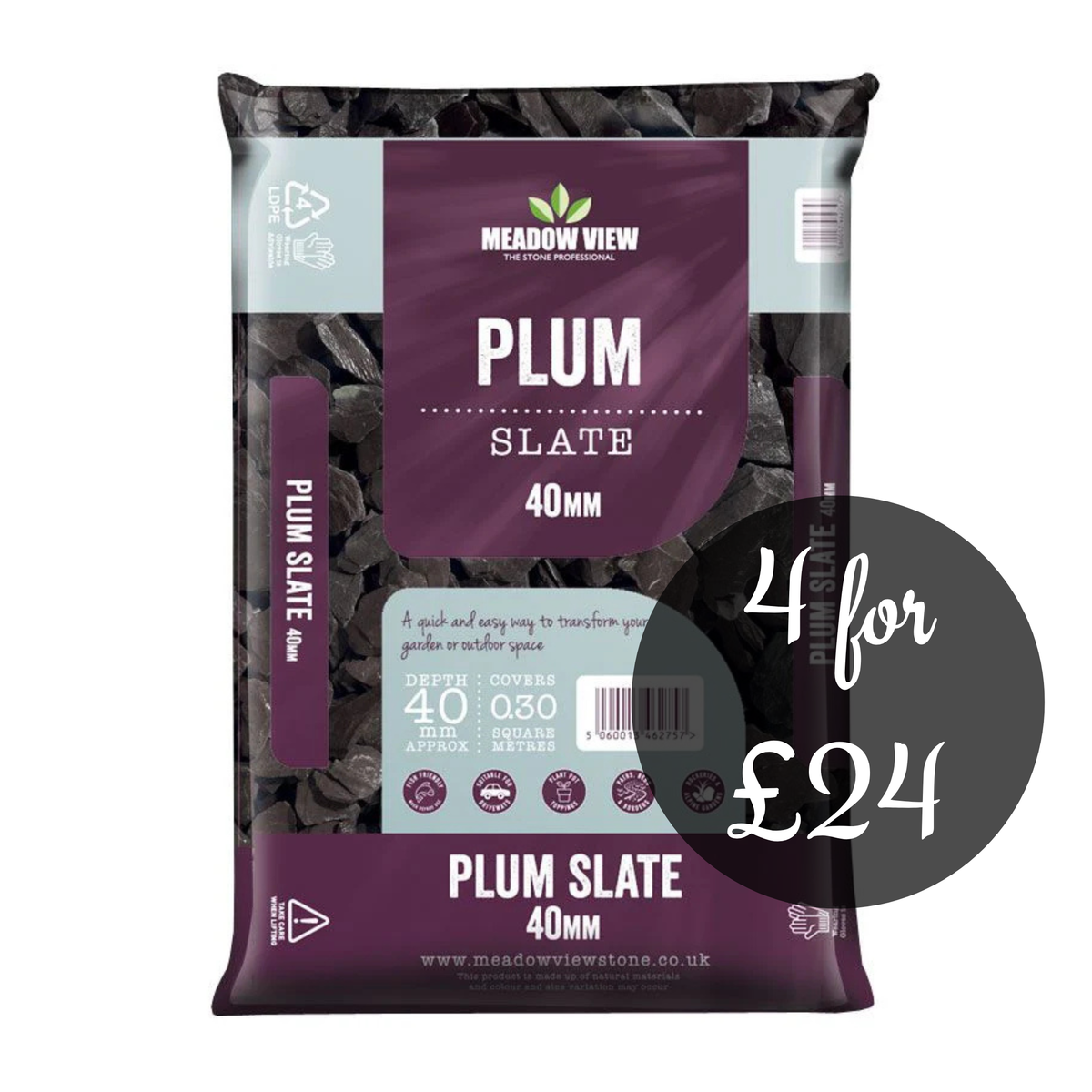 Plum slate 40mm chippings