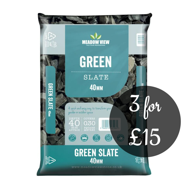 Green slate 40mm chippings