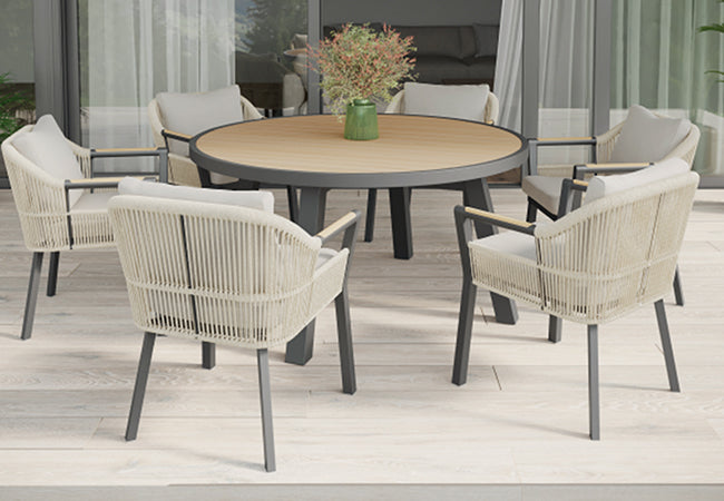 Bali 6-Seater Round Dining Set