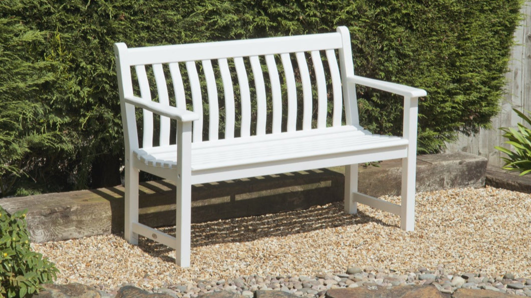 New England White Painted Broadfield Bench