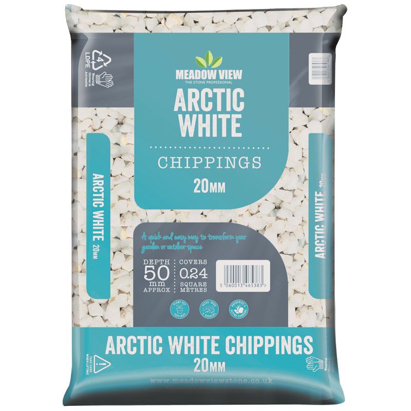 Arctic White Chippings 20mm