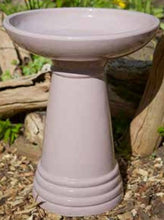 Load image into Gallery viewer, Glazed Bird Bath in Blue/Grey/Green
