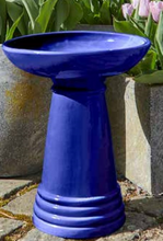 Load image into Gallery viewer, Glazed Bird Bath in Blue/Grey/Green
